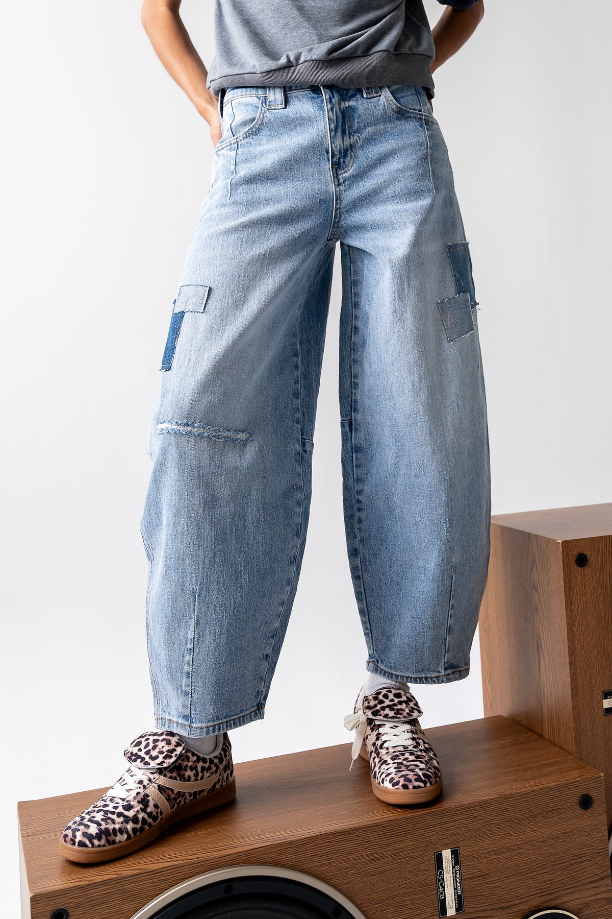 Jane Patchwork Barrel Jeans FINAL SALE