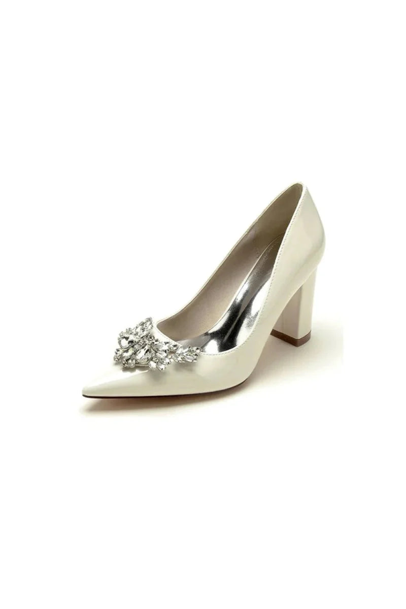 Ivory High Heels with Modern Design