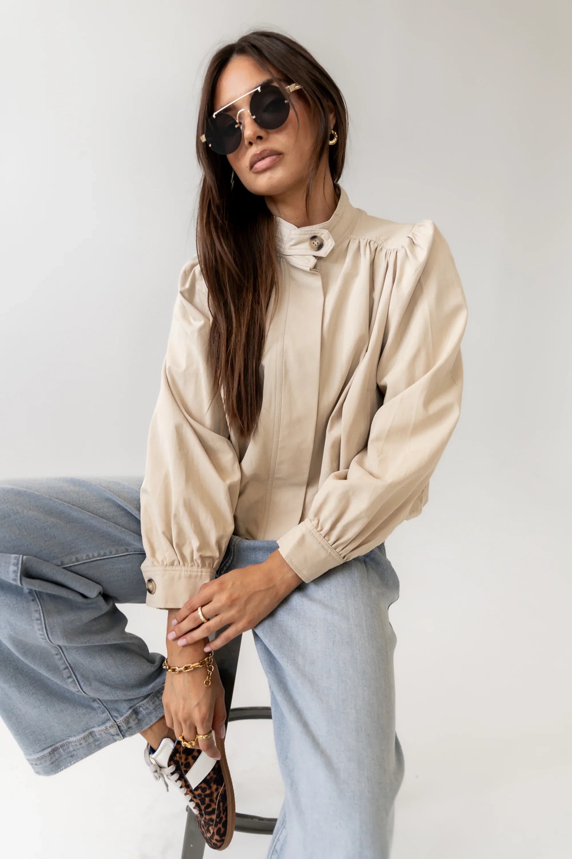 Londyn Bubble Jacket in Tan