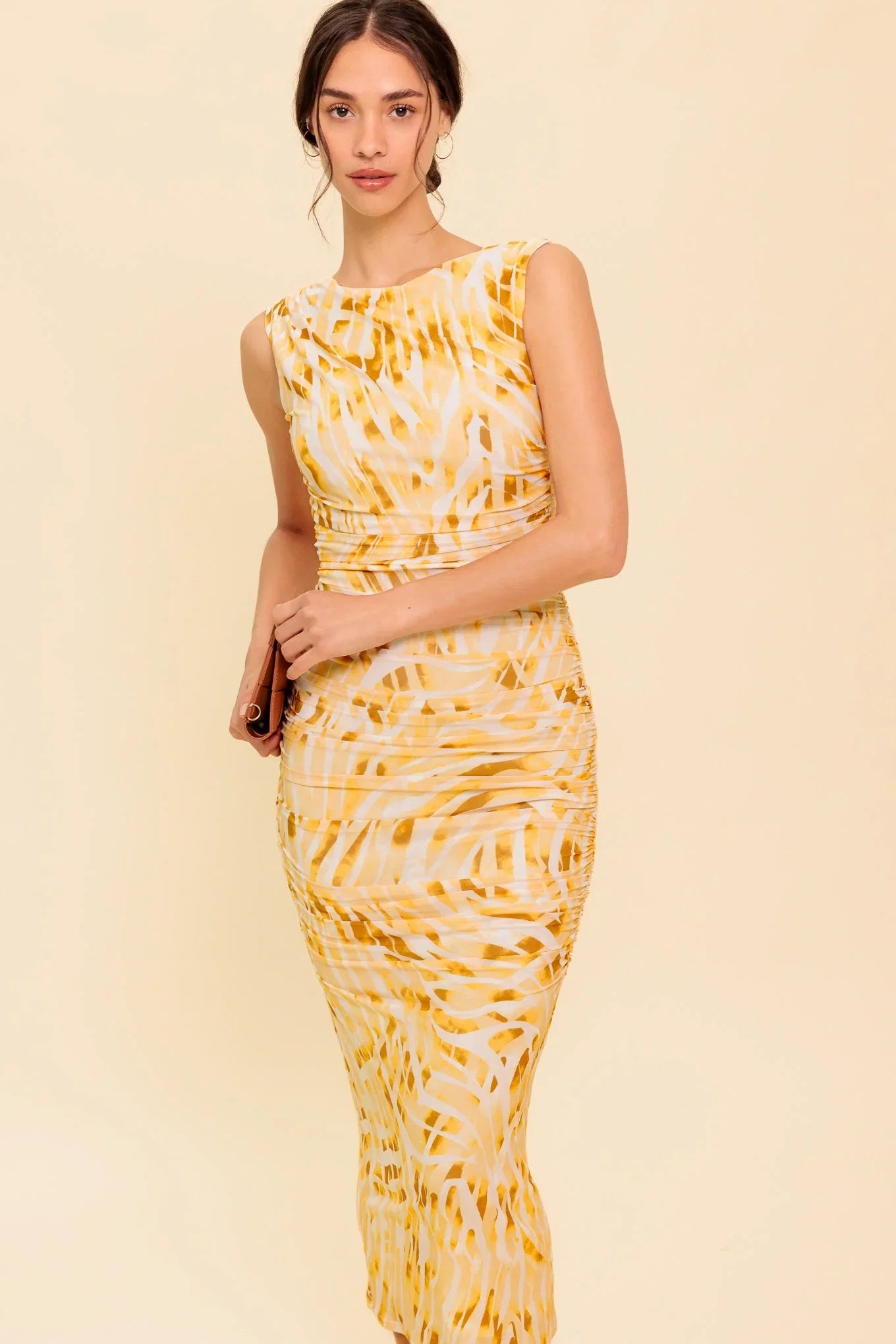 Wild As Ever Power Mesh Cheetah Print Bodycon Midi Dress