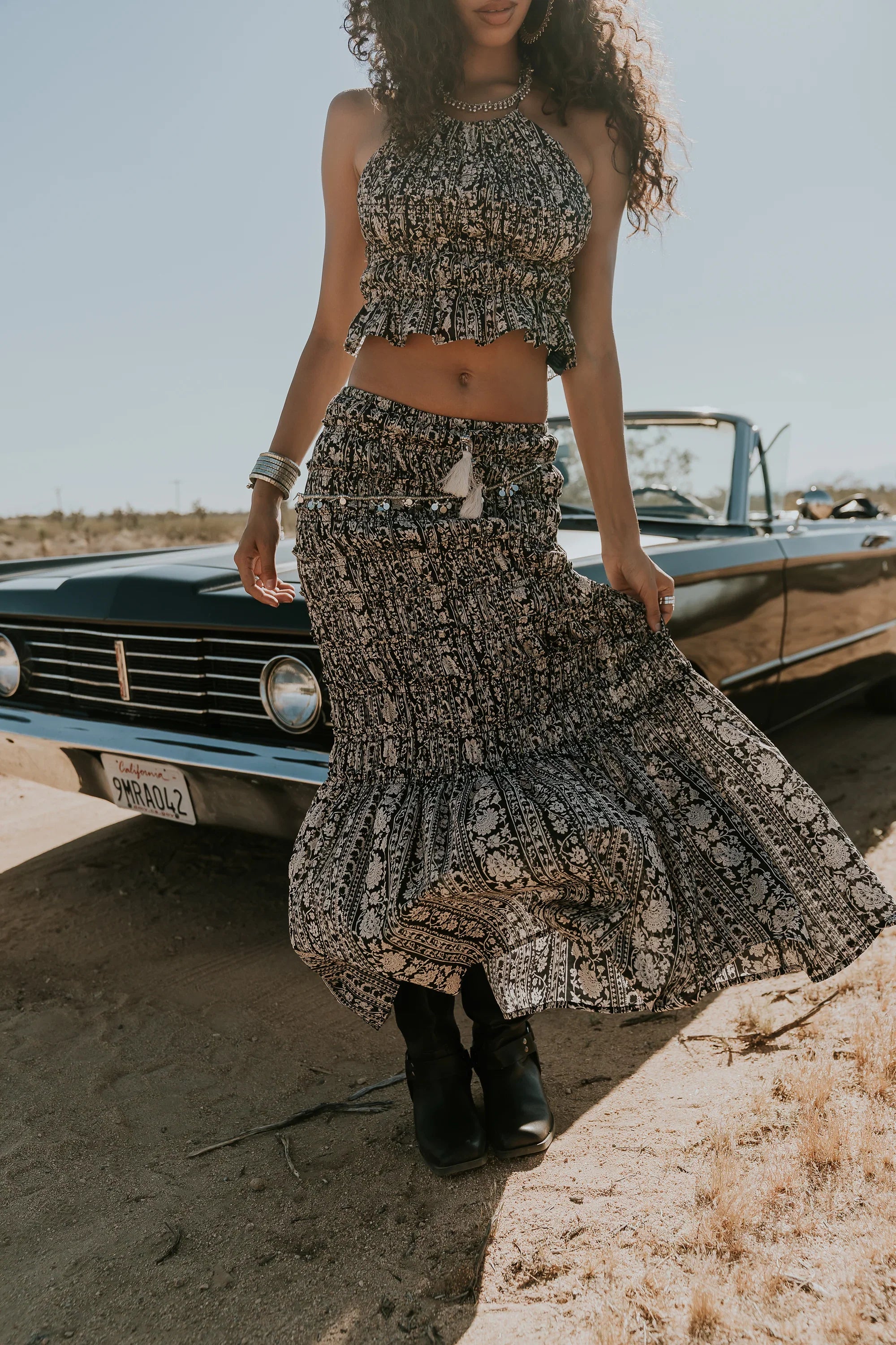 Aailyah Smocked Maxi Skirt