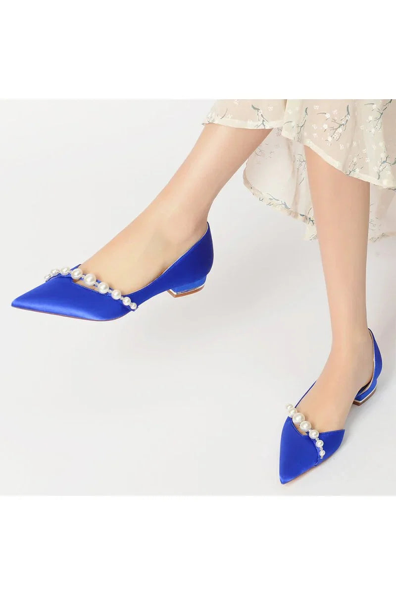 Pearl Pointed Toe Kitten Heels