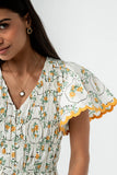 Rusty Smocked Blouse