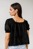 Hadley Embroidered Blouse in Black FINAL SALE