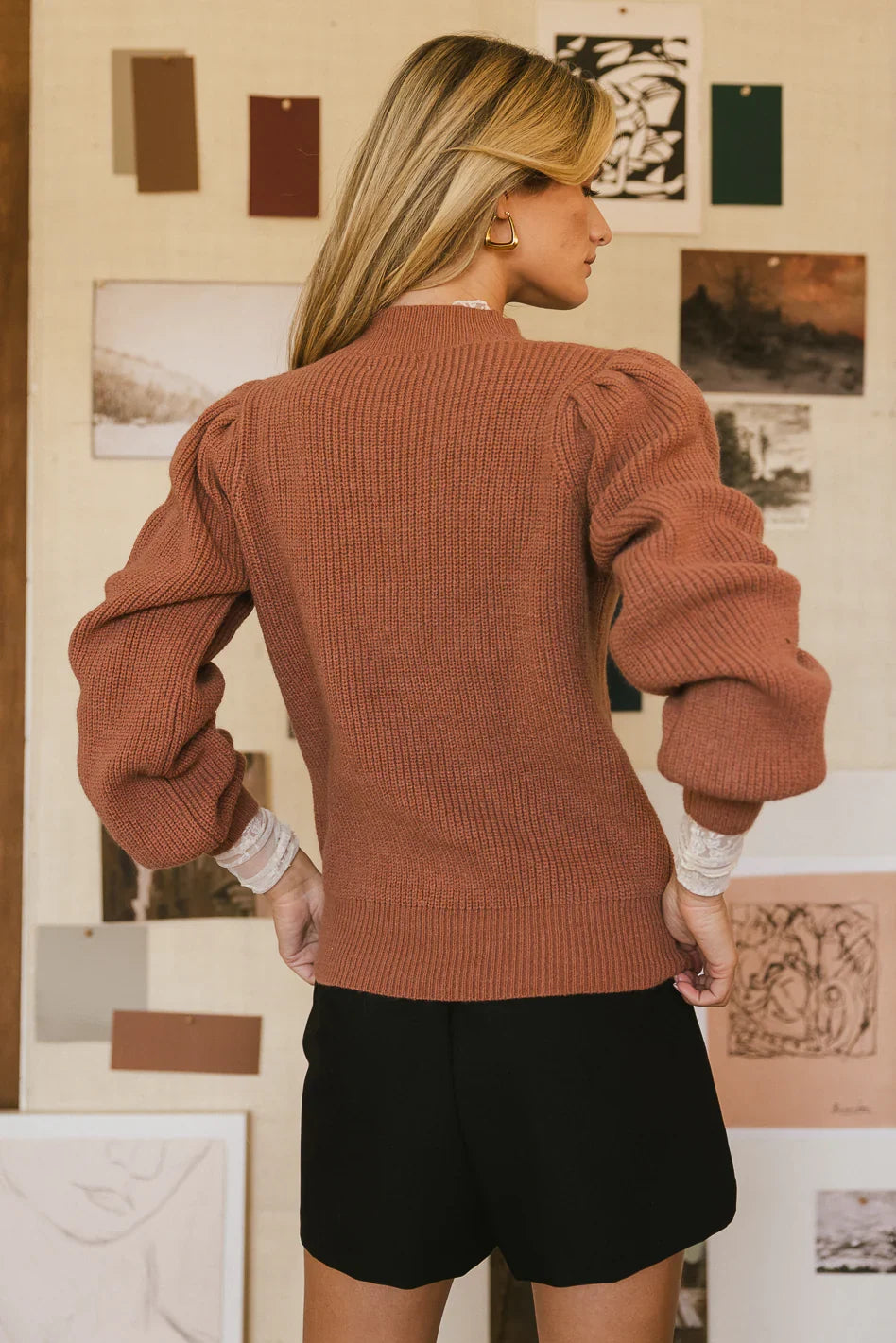 Amber Knit Sweater in Brick FINAL SALE