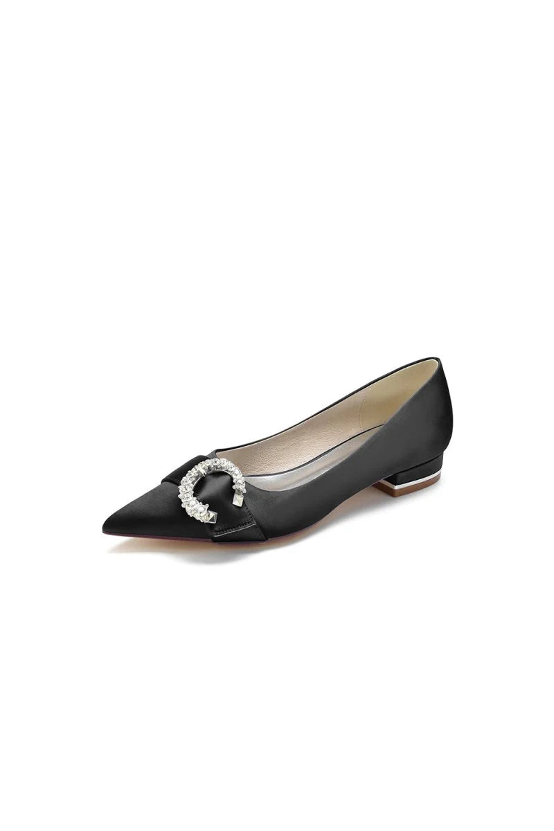 Beading Pointed Toe Kitten Heels