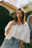 Faye Embroidered Blouse in White FINAL SALE