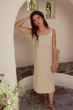 Joanna Contrast Midi Dress in Taupe FINAL SALE