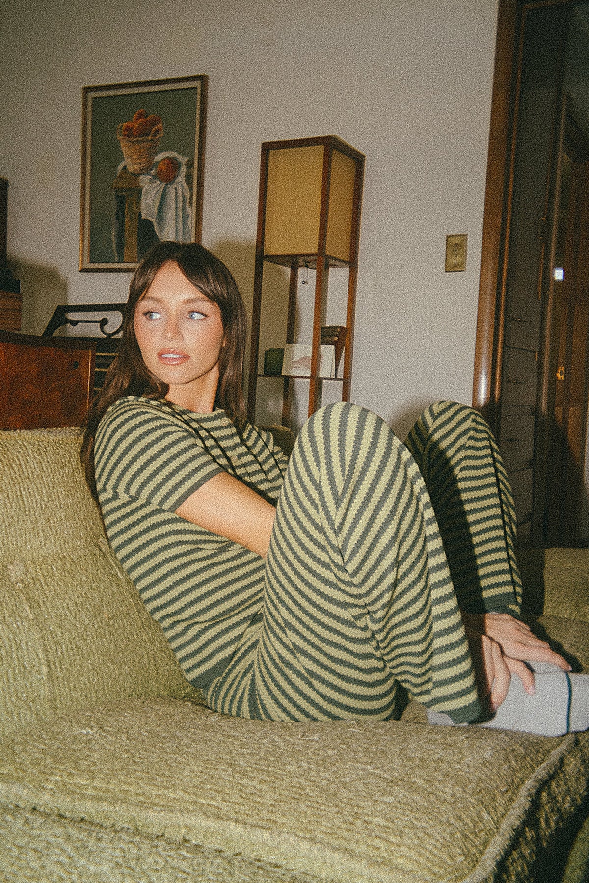 Ireland Striped Wide Leg Pants in Green FINAL SALE