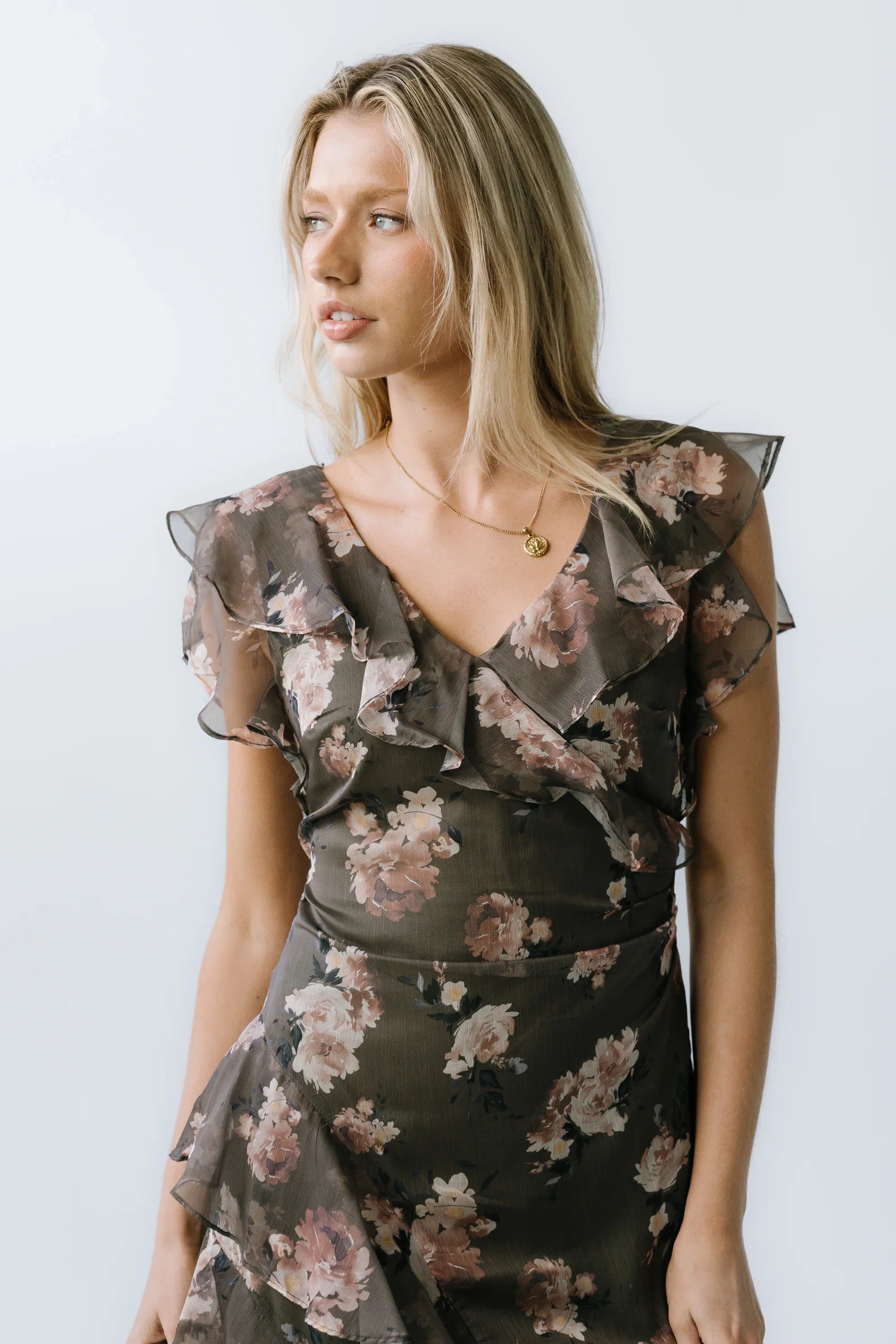 Kensie Ruffle Maxi Dress