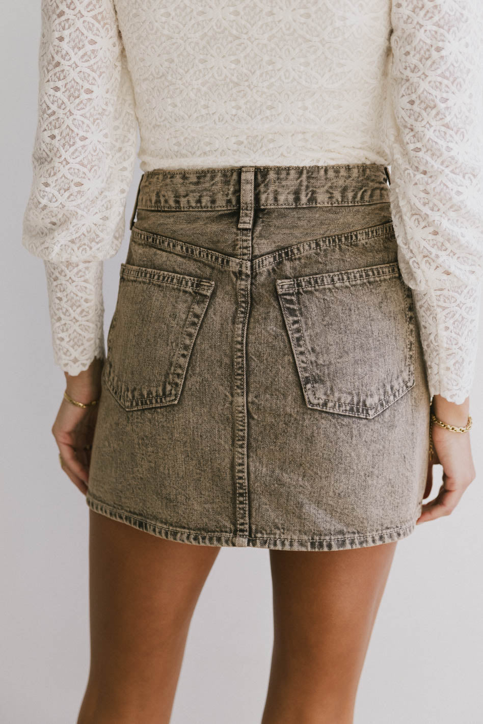 Dane Acid Wash Denim Skirt FINAL SALE