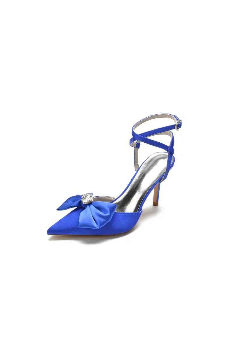 Buckle Strap Bow Pointed Toe High Heels