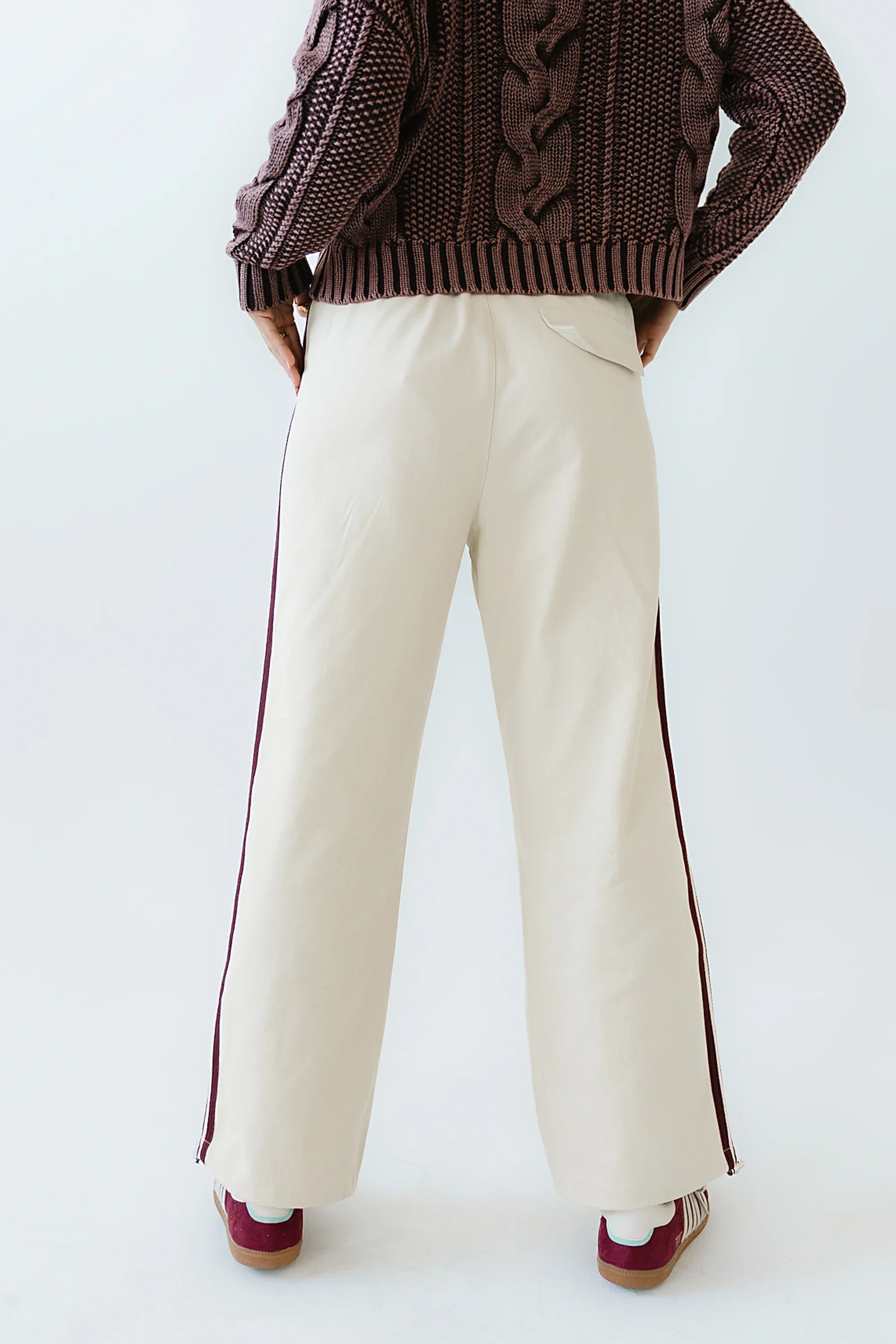 Franklin Striped Joggers in Cream