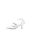 Pointed Toe Rhinestone Ankle Straps High Heels