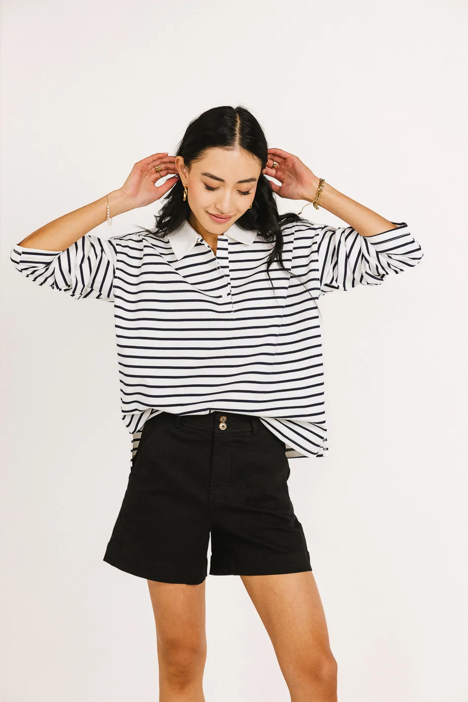 Layla Collared Striped Top FINAL SALE