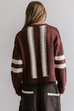 Route Cable Knit Sweater in Red Brown FINAL SALE