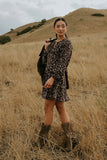 Myles Floral Mini Dress in Burgundy FINAL SALE