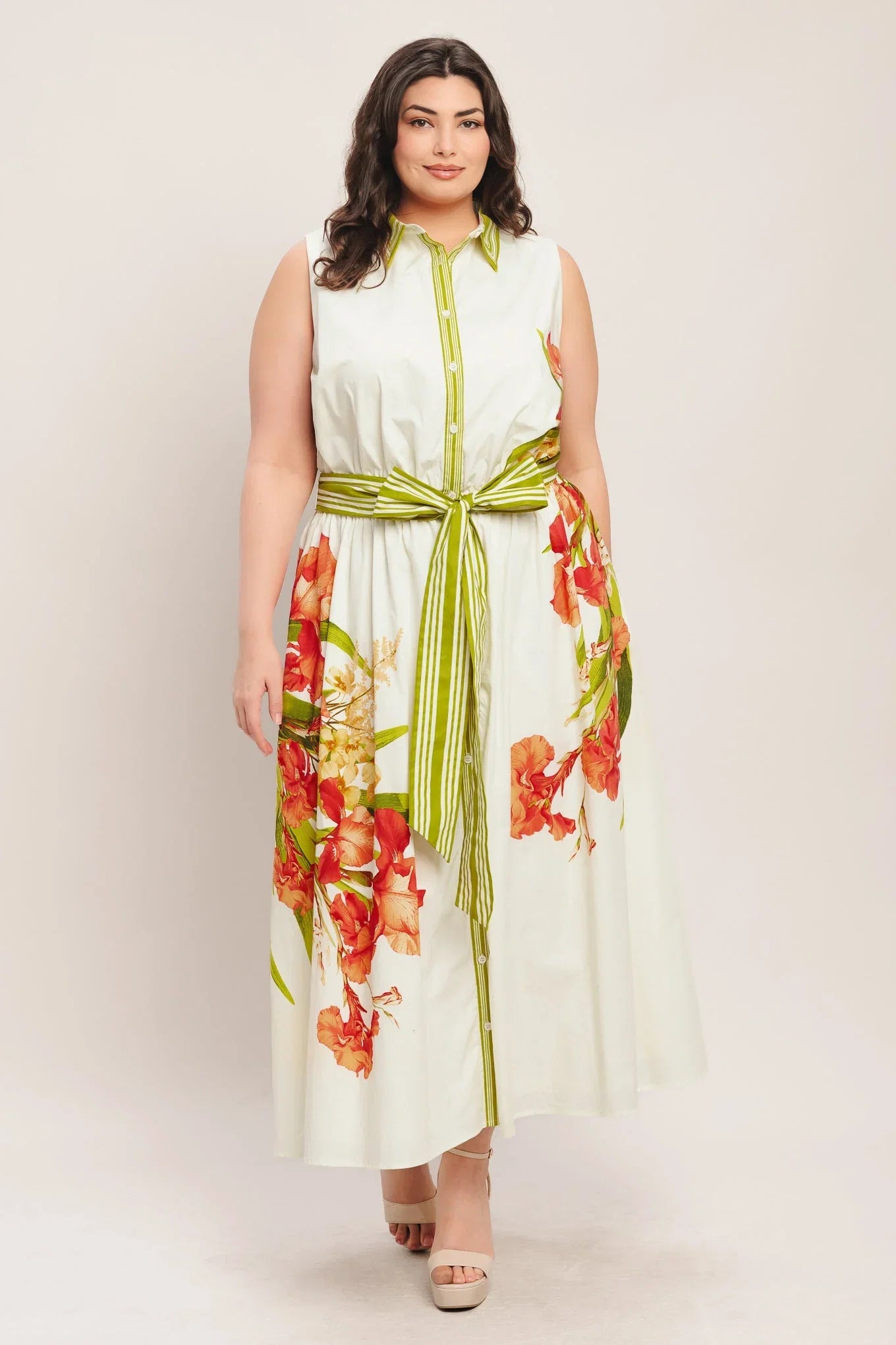 SPRING HEIRLOOM FLORAL PRINT MIDI DRESS
