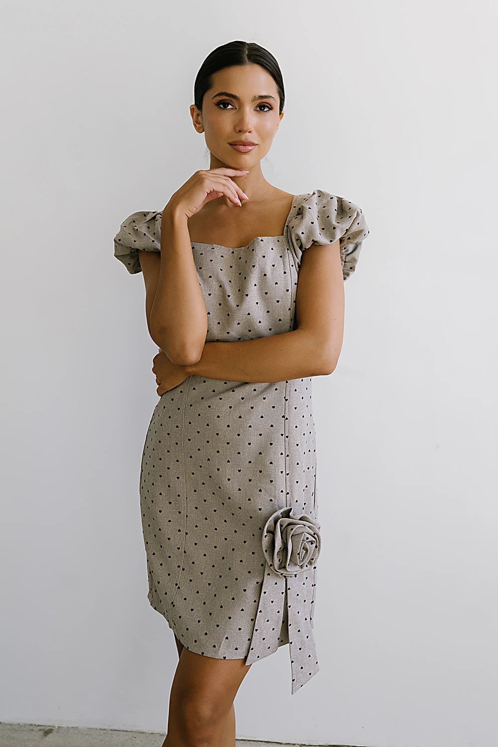 Joana Mini Dress in Taupe FINAL SALE