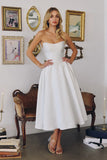 Talullah Midi Dress Off White Mikado Cocktail Dress