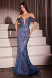 LUISA GOWN CRYSTAL EMBELLISHED DECO GOWN