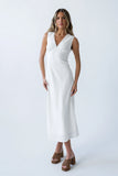 Hailey Lace Trim Maxi Dress in Ivory