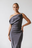 Malik Midi Dress in Navy