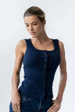 Apollo Knit Tank Top in Navy