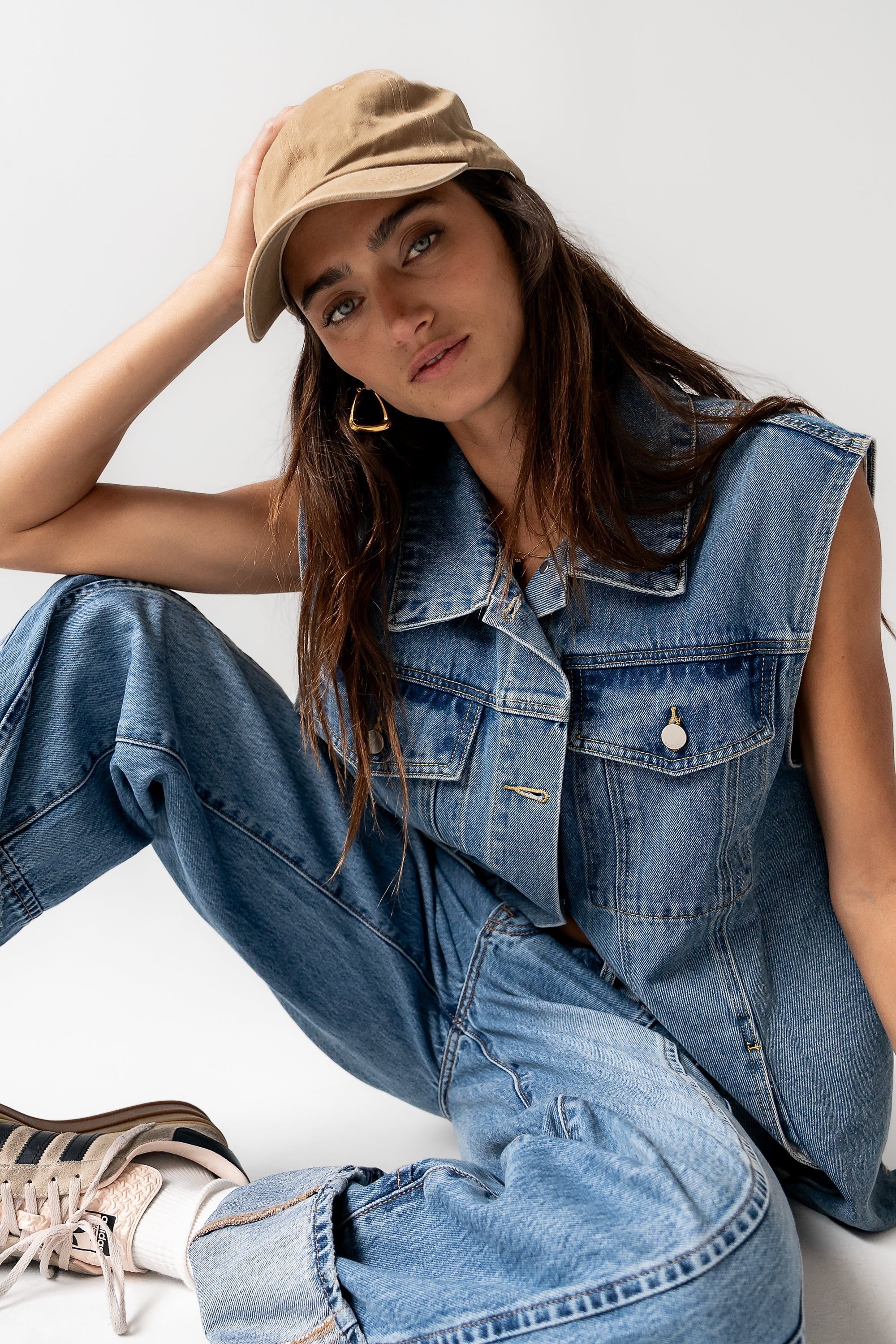 Taylor Denim Vest in Medium Wash FINAL SALE