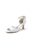 Simple Sequin Open Toe Chunky Heels