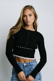 Irene Ribbed Sweater in Black FINAL SALE