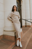 Kenna Contrast Sweater in Oatmeal