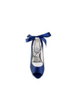 Chic Peep Toe Ribbons Faux Pearl Strap Pumps