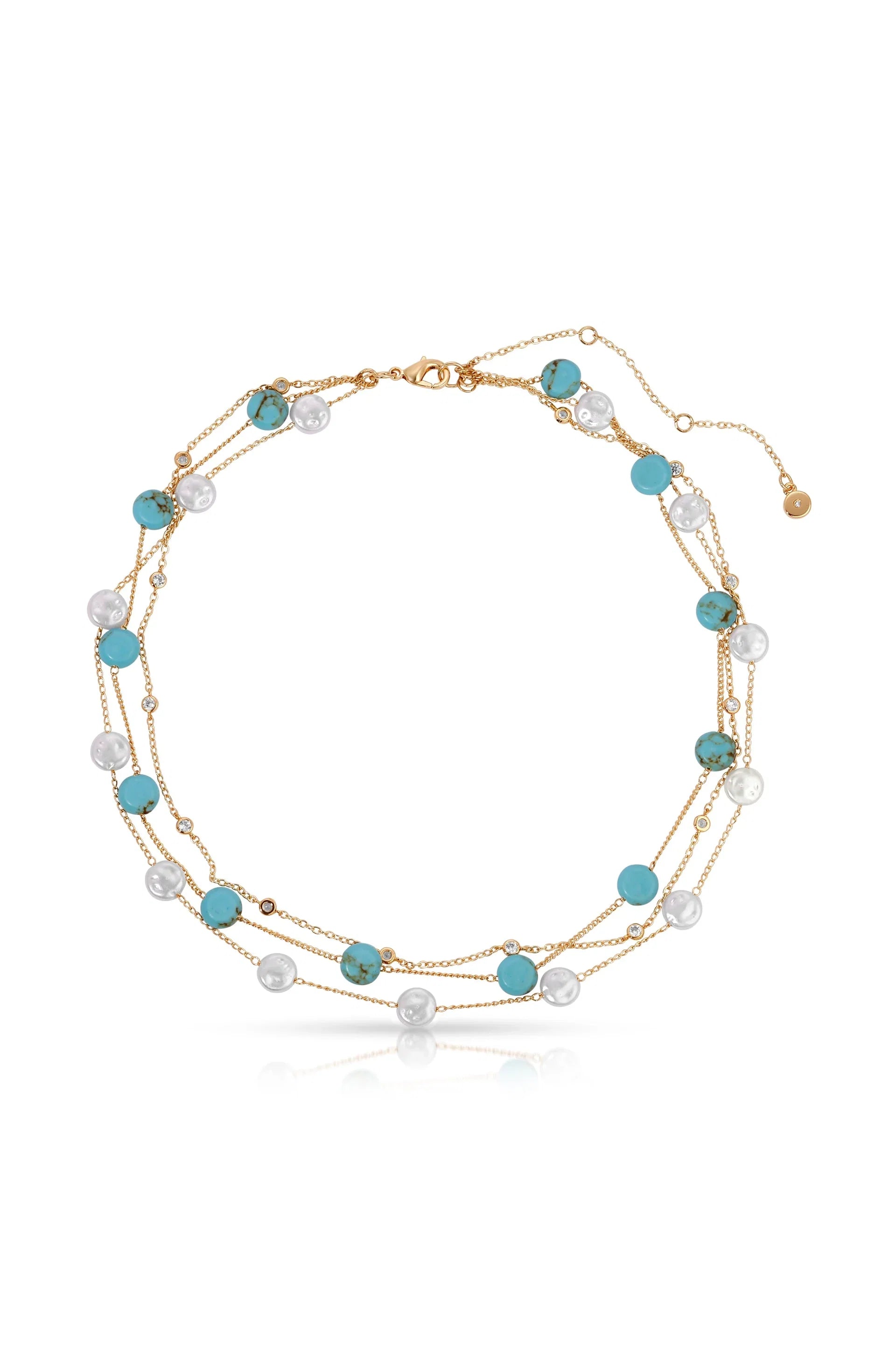 Dressed in Turquoise Pearls Necklace