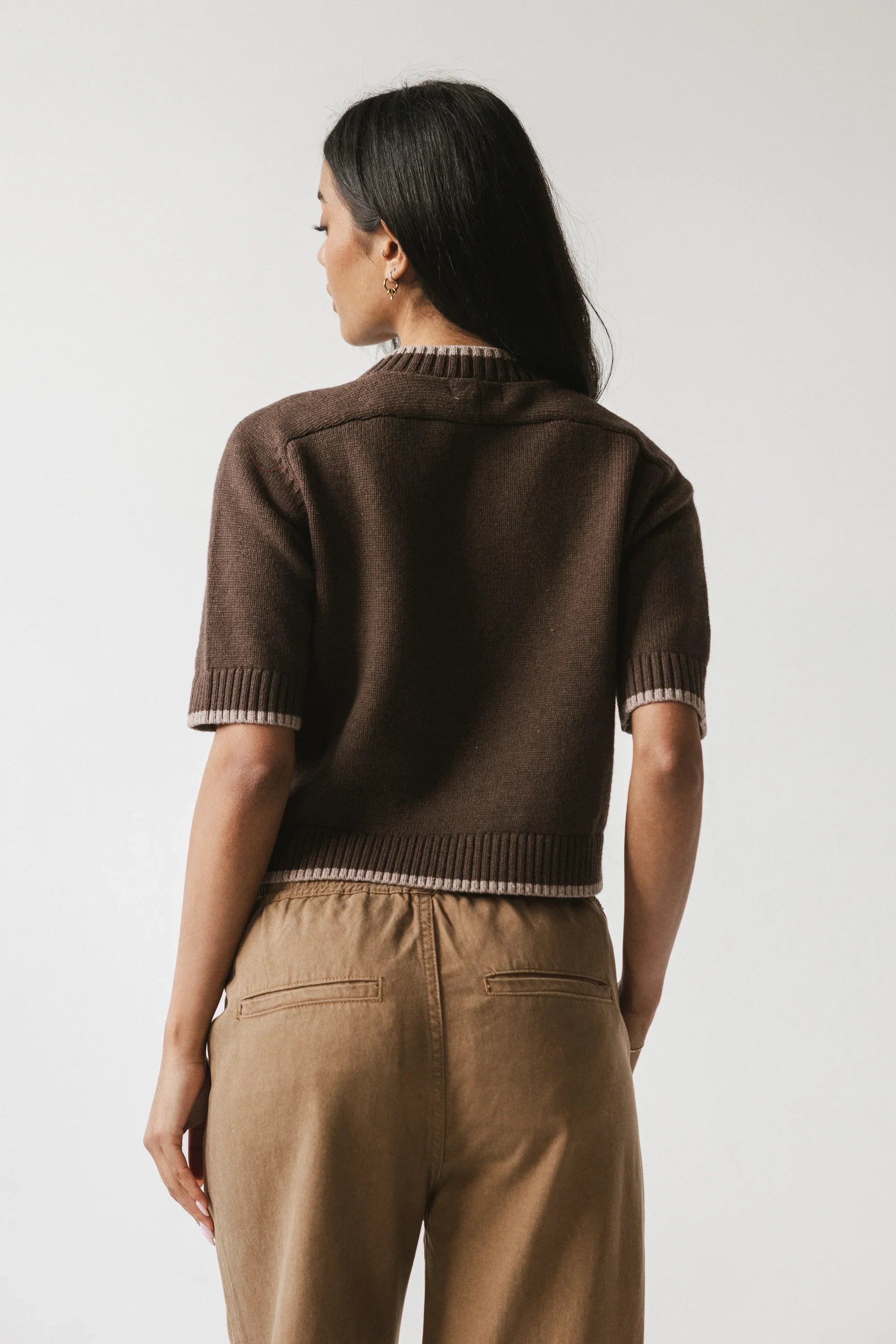 Rumple Contrast Top in Brown FINAL SALE