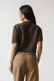 Rumple Contrast Top in Brown FINAL SALE