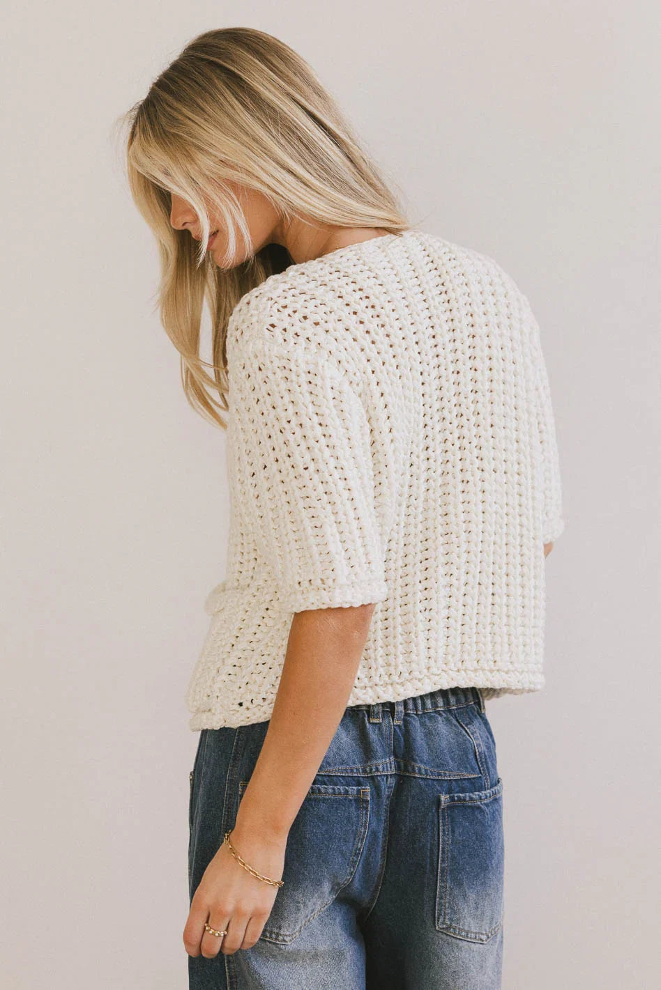 Brenda Knit Cardigan in Ivory FINAL SALE