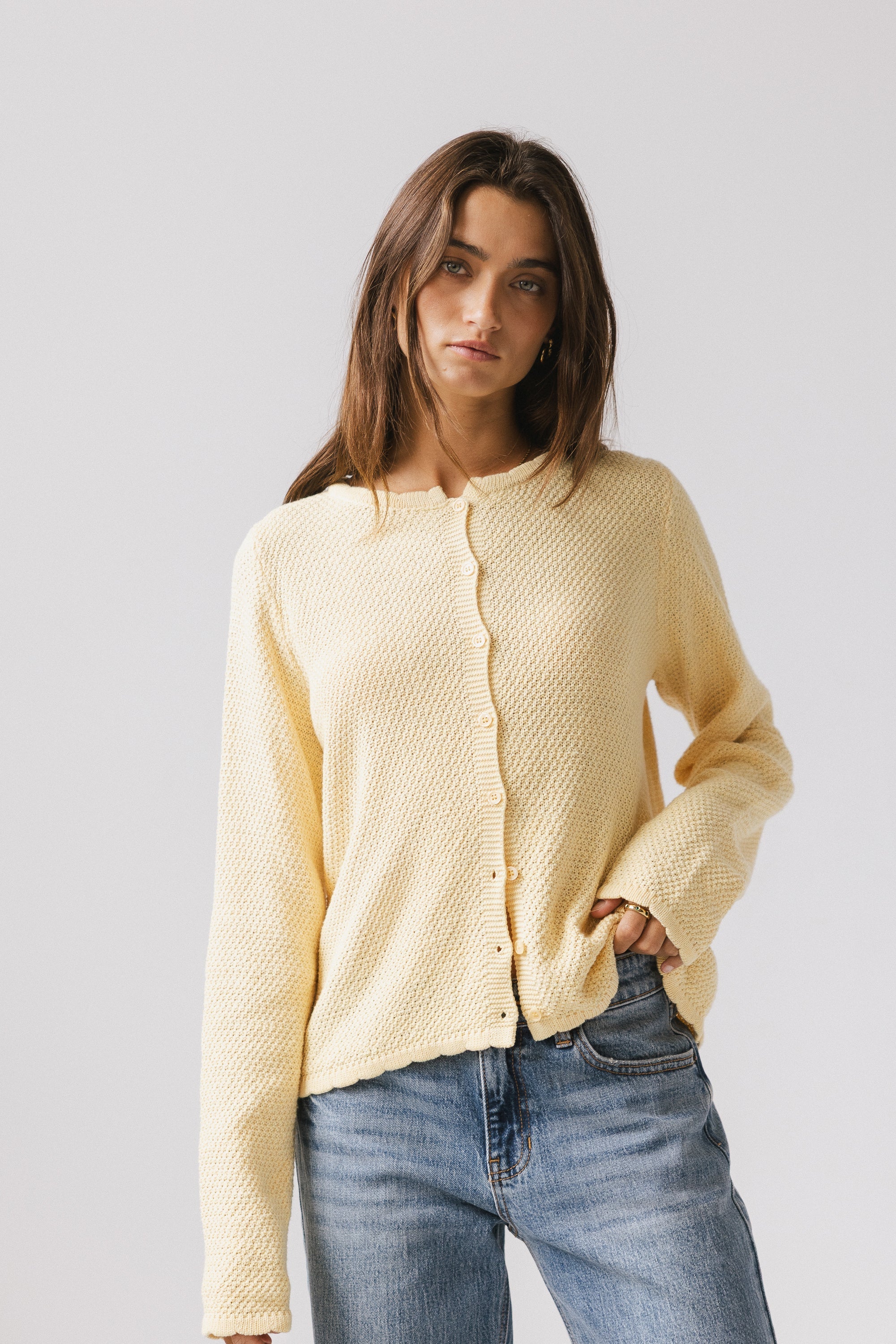 Azuline Knit Cardigan in Yellow FINAL SALE