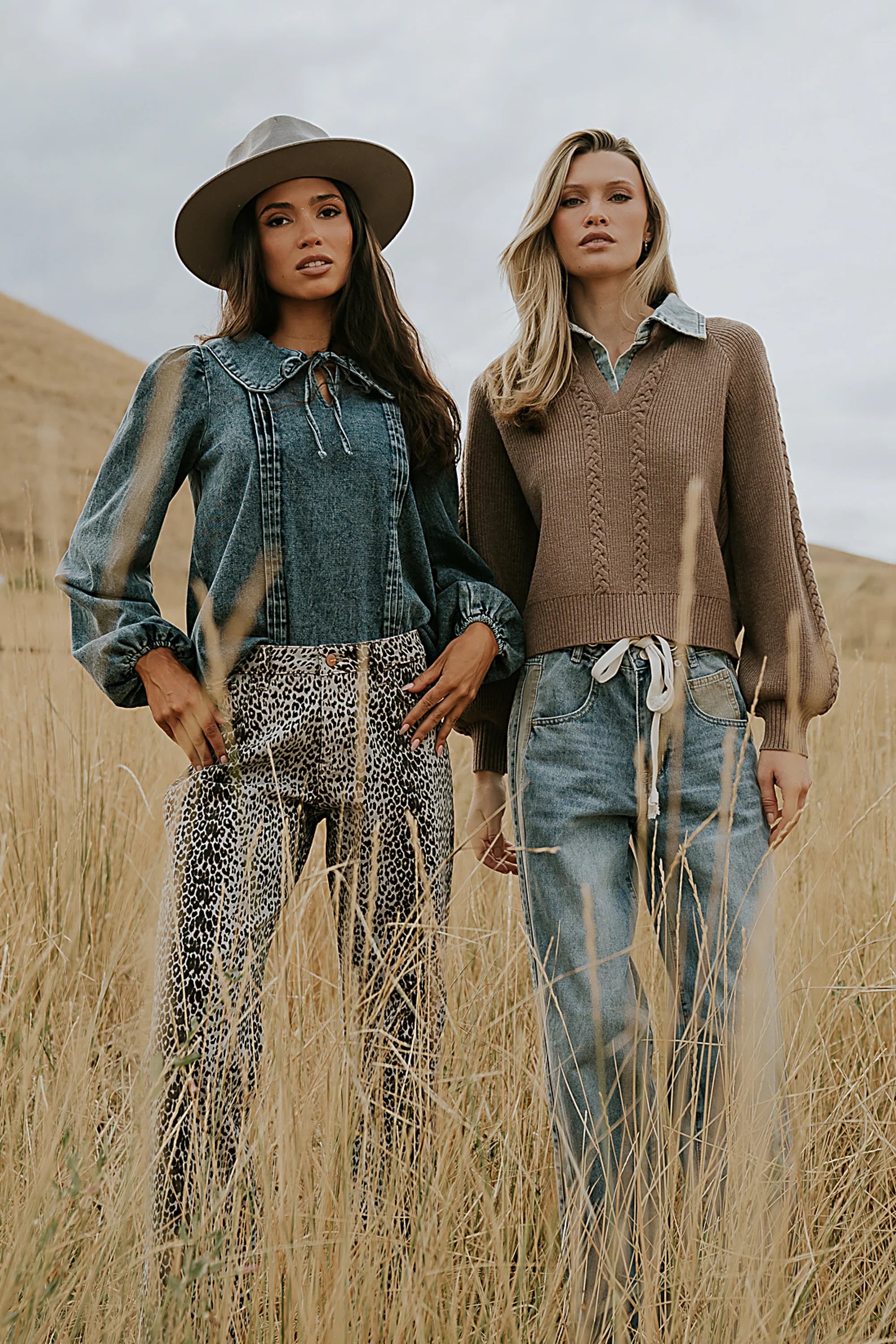 Monique Pleated Blouse in Indigo FINAL SALE