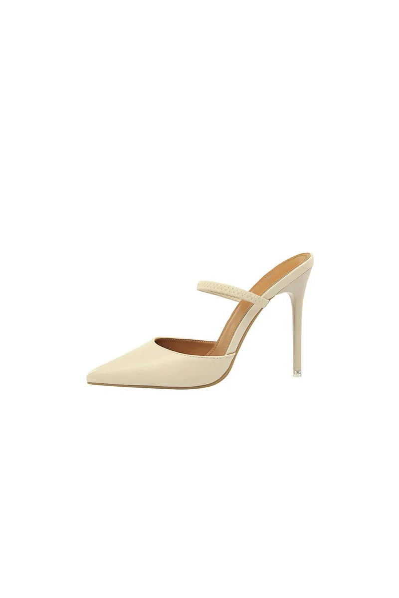 Apricot Stiletto Pointy Heels