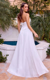 ISABELLA GOWN OFF WHITE STRAPLESS CHIFFON DRESS WITH SCARF