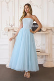 OPHELIA GOWN STRAPLESS A LINE DRESS WITH BOW