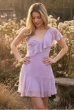 Ace Mini Dress Lilac Swiss Dot Dress