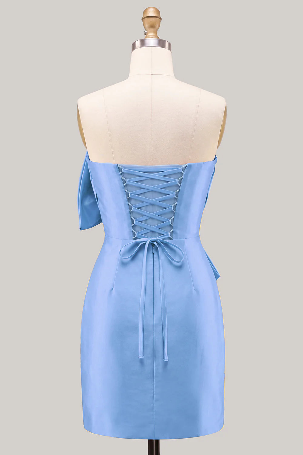 Lilac Strapless Bodycon Short Homecoming Dress with Bow