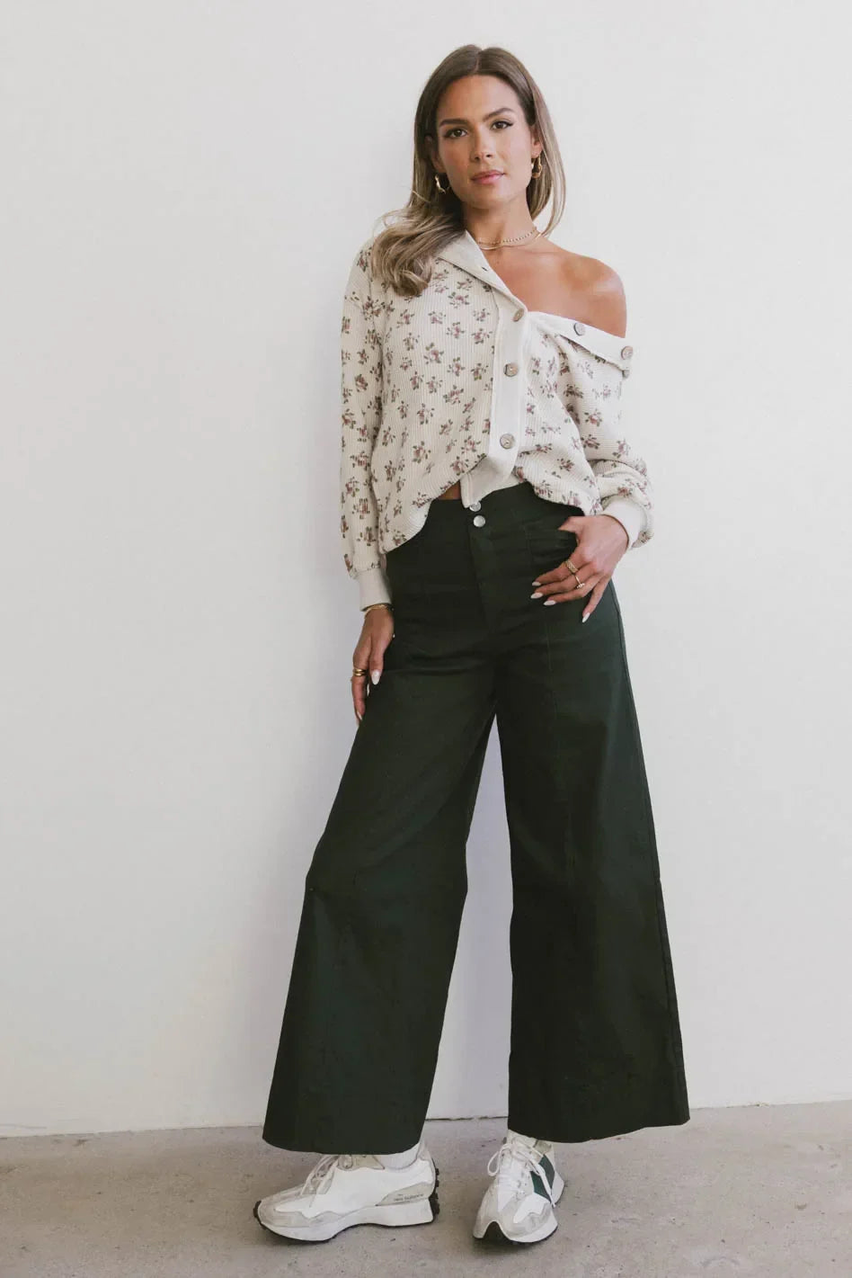 Aspen Wide Leg Pants in Hunter Green FINAL SALE