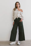 Aspen Wide Leg Pants in Hunter Green FINAL SALE
