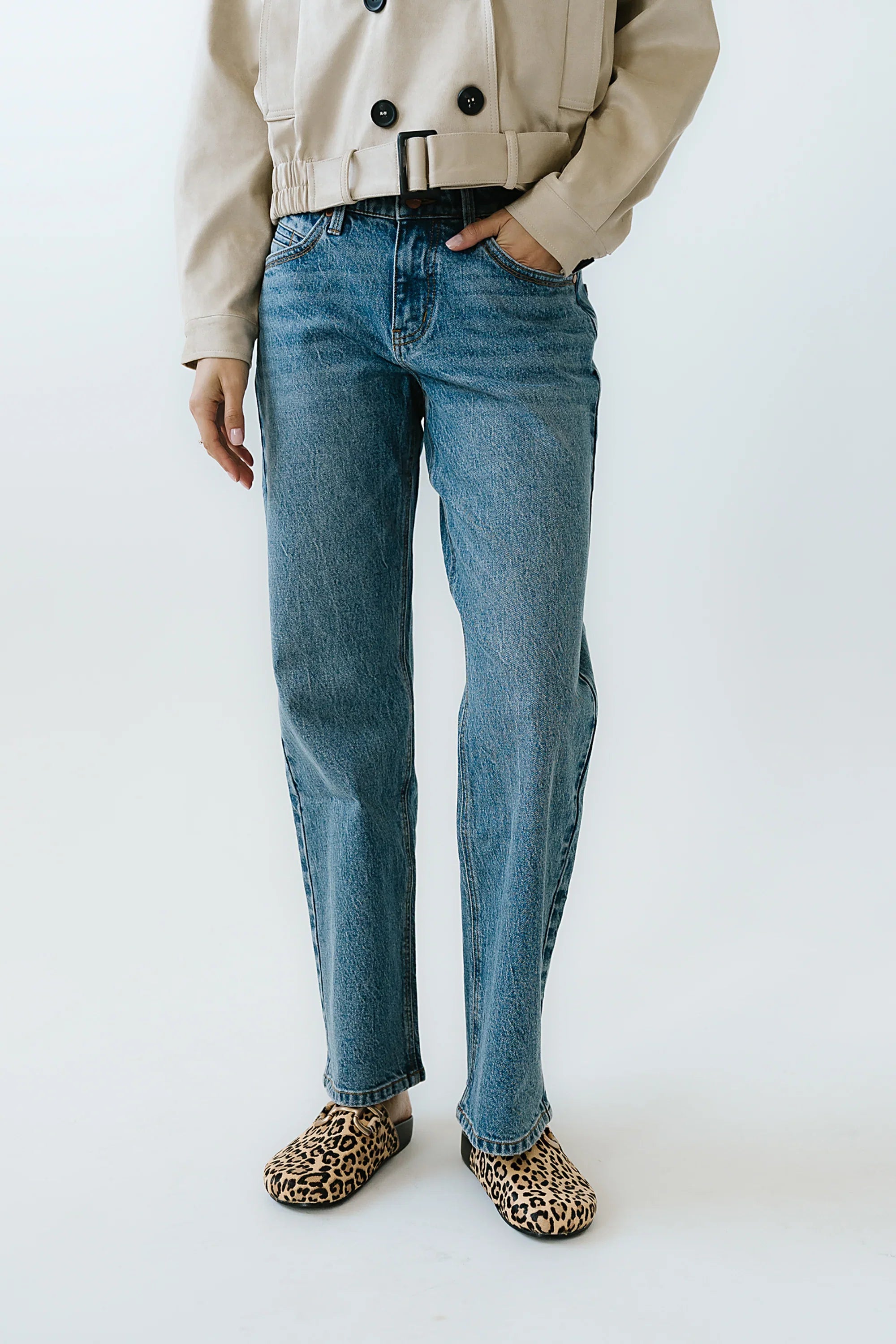 Elise Wide Leg Jeans in Medium Wash