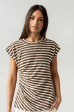 Devin Striped Top in Brown