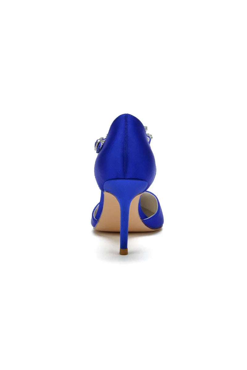Pointed Toe Rhinestone Strap High Heels