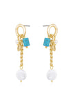 Pearl and Charm Dangle Earrings